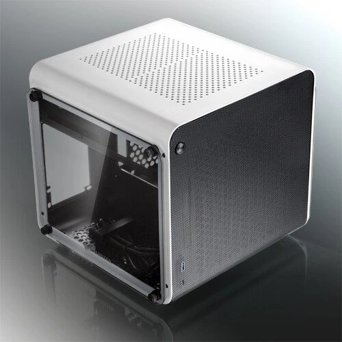 Raijintek Metis Evo TGS, weiß/schwarz, Glasfenster, Mini-ITX