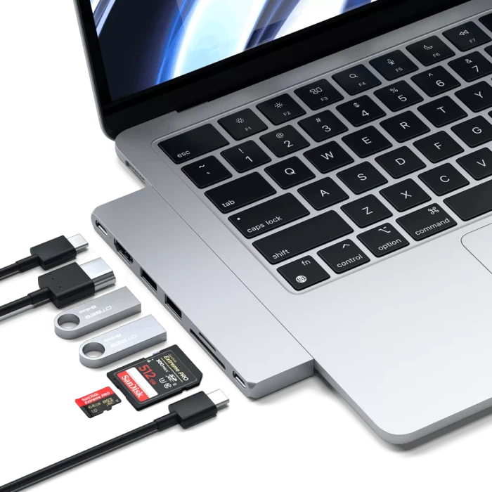 Satechi Pro Hub Slim Adapter, silver, 2x USB4 [Stecker]