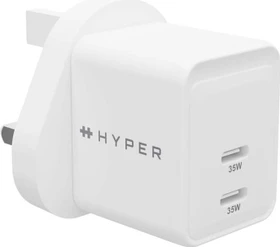 Hyper HyperJuice GaN Netzteil, USB-C, 2x USB-C, 35W, weiß
