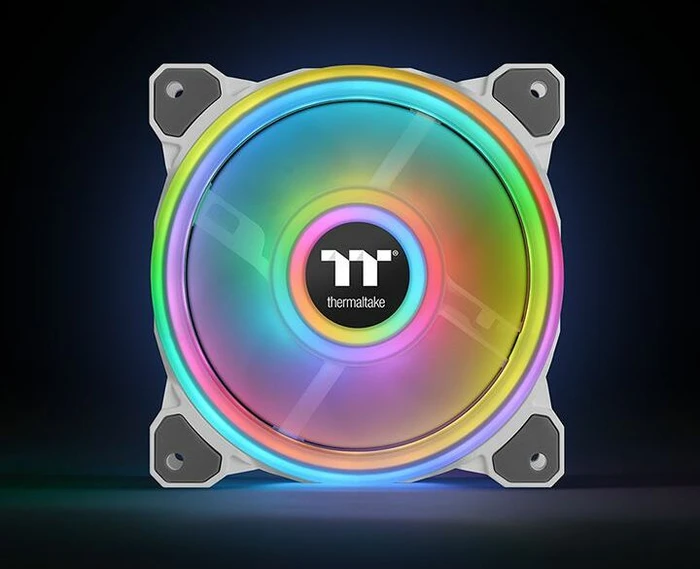 Thermaltake Riing Quad 12 RGB Radiator Fan TT Premium Edition Snow White, weiß, LED-Steuerung, 120mm, 3er-Pack