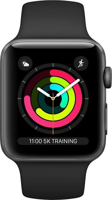 Apple Watch Series 3 (GPS) Aluminium 42mm grau mit Sportarmband schwarz