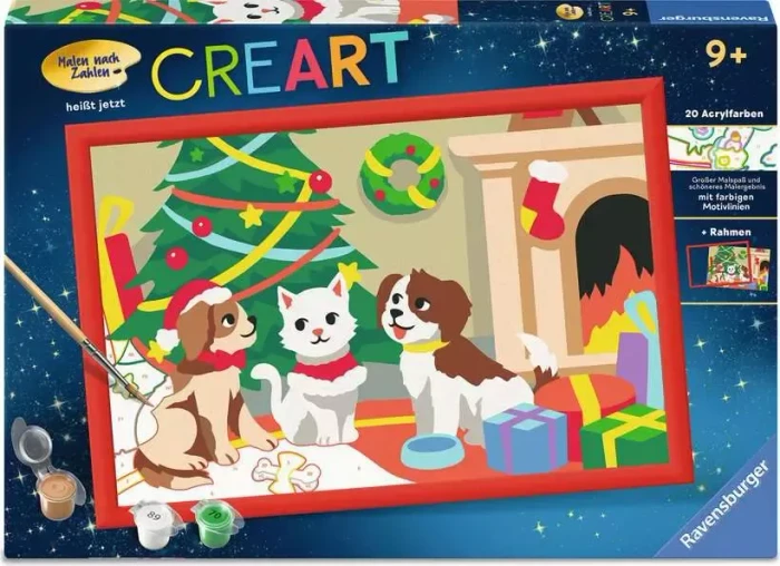 Ravensburger Malen nach Zahlen CreArt Pfoten-Weihnachten