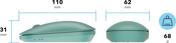 Eternico MSB380 Wireless Office Mouse Dark Green, USB/Bluetooth