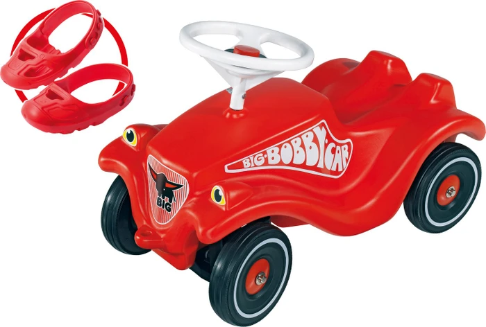 BIG Bobby Car Classic rot mit Whisper Wheels und Schuhschoner