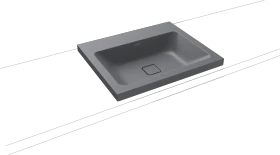 Kaldewei Cono 3083 Aufsatzwaschtisch 60x50x4cm, Perl-Effekt, cool grey 70