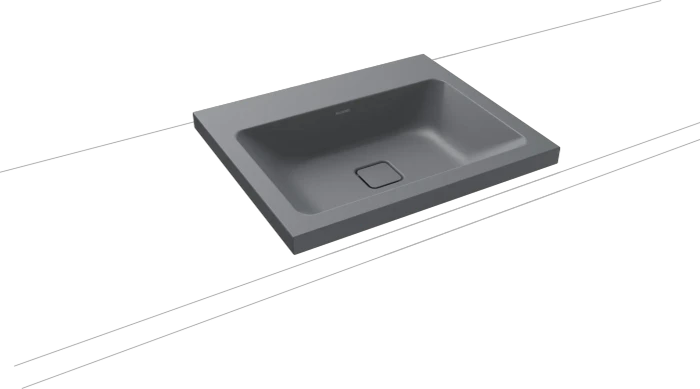 Kaldewei Cono 3083 Aufsatzwaschtisch 60x50x4cm, Perl-Effekt, cool grey 70