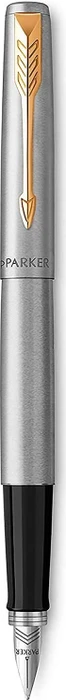 Parker Jotter stainless steel/gold trim, rechte Hand, mittel, Geschenkbox
