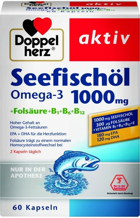 Doppelherz Seefischöl Omega-3 1000mg, 60 Stück