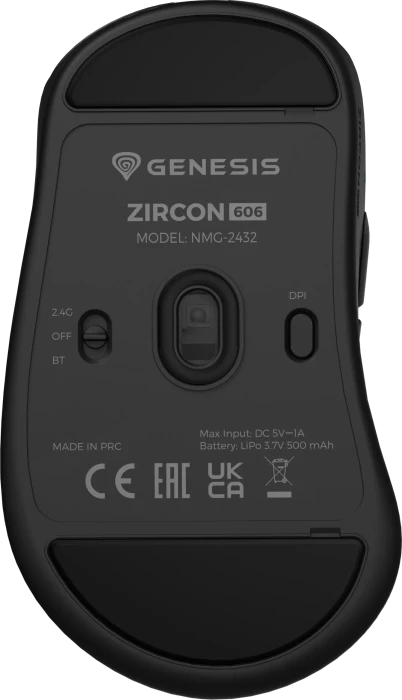 Genesis Zircon 606 8k Wireless Ultra-Lightweigt Gaming Mouse, schwarz, USB/Bluetooth