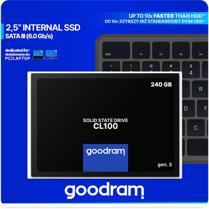 goodram essential CL100 gen.3 240GB, 2.5" / SATA 6Gb/s