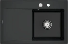 Villeroy & Boch Subway Style 45 Einbau Becken rechts mit Excenterbetätigung pure black