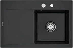 Villeroy & Boch Subway Style 45 Einbau Becken rechts mit Excenterbetätigung pure black
