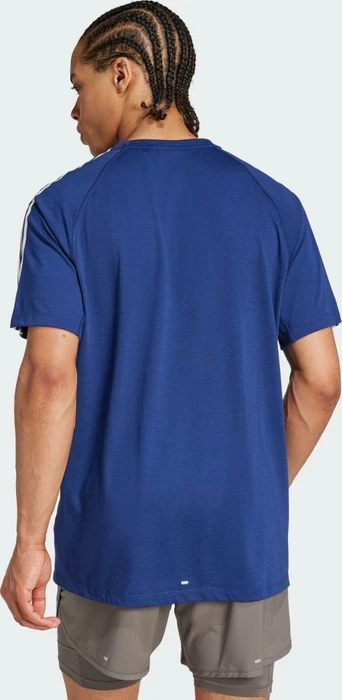 adidas Own The Run 3-Streifen Laufshirt kurzarm dark blue (Herren)