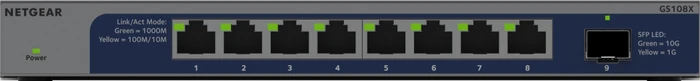 Netgear GS100 Desktop Gigabit Switch, 8x RJ-45, 1x SFP+