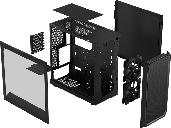 Fractal Design Focus 2, schwarz, Glasfenster