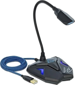 DeLOCK Desktop USB Gaming Mikrofon mit Schwanenhals und Mute Button