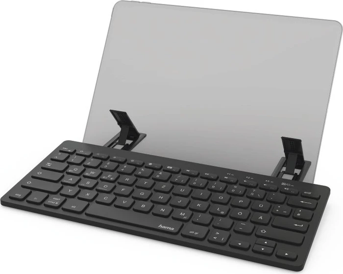 Hama KEY4ALL X2100 Multi-Device Tastatur mit Standfunktion, schwarz, Bluetooth, DE