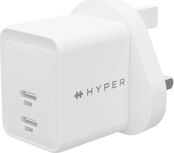 Hyper HyperJuice GaN Netzteil, USB-C, 2x USB-C, 35W, weiß