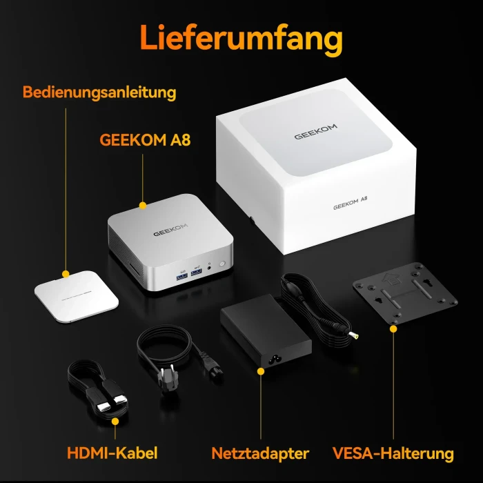 Geekom A8, Ryzen 7 8745HS, 16GB RAM, 1TB SSD