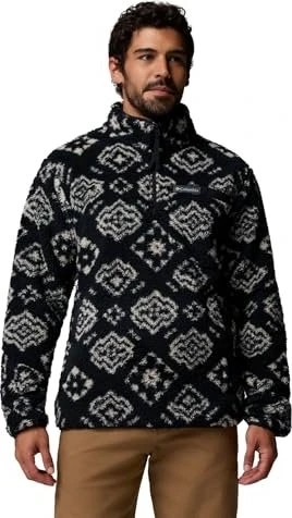 Columbia Rugged Ridge Sherpa Half Zip Fleece Pullover black checked out/black (Herren)