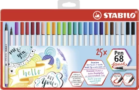 STABILO Pen 68 brush sortiert, 25er-Set, Etui