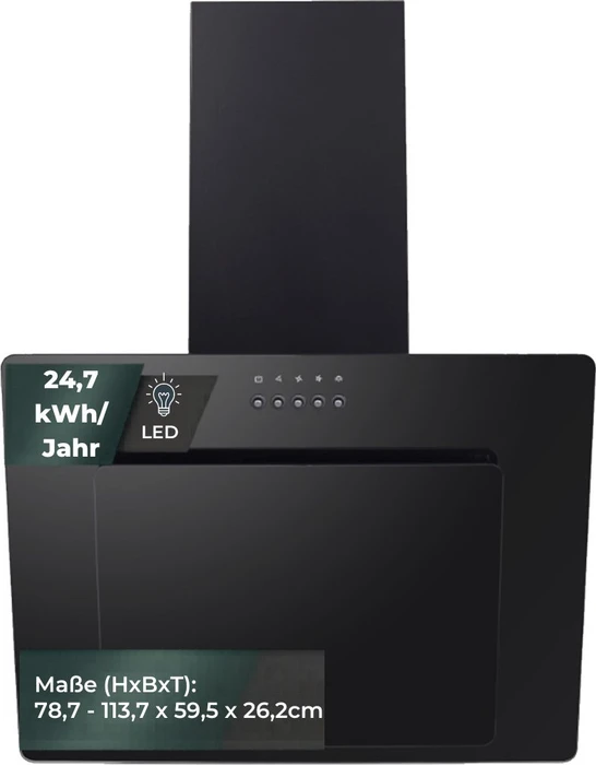 Yuna Kim SH60A Wand-Dunstabzugshaube inkl. Aktivkohlefilter