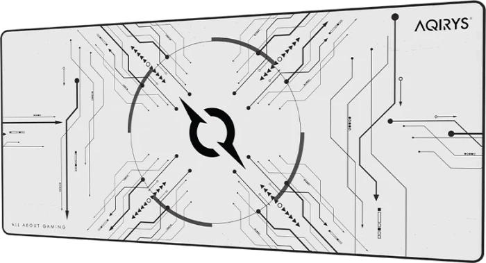 Aqirys Gruis White XL Mouse Pad, 900x400mm, Motiv weiß/schwarz