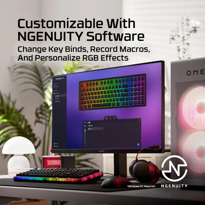 HP HyperX Origins 2 1800, schwarz/transparent, LEDs RGB, HyperX Linear, USB, DE