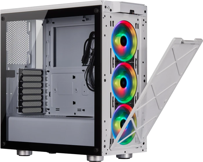 Corsair iCue 465X RGB, weiß, Glasfenster