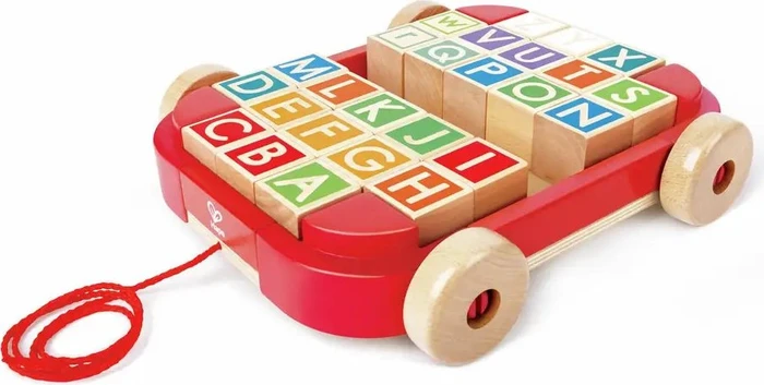 Hape Buchstabenbauklötze im Nachziehwagen