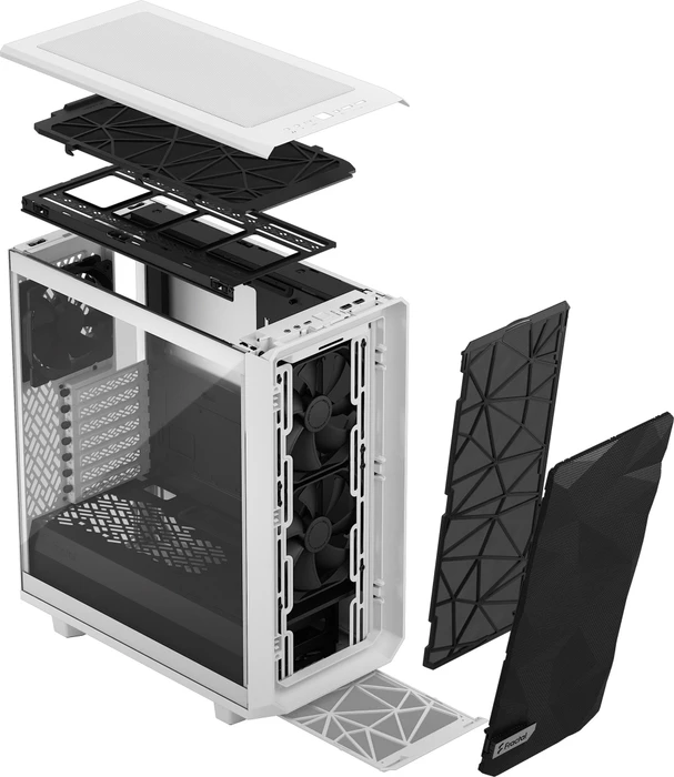 Fractal Design Meshify 2 Compact White TG Clear Tint, Glasfenster