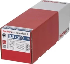 fischer PowerFast FPF II WTP T40 8x200 BC 50 Holzbauschraube, 8x200mm, 50 Stück