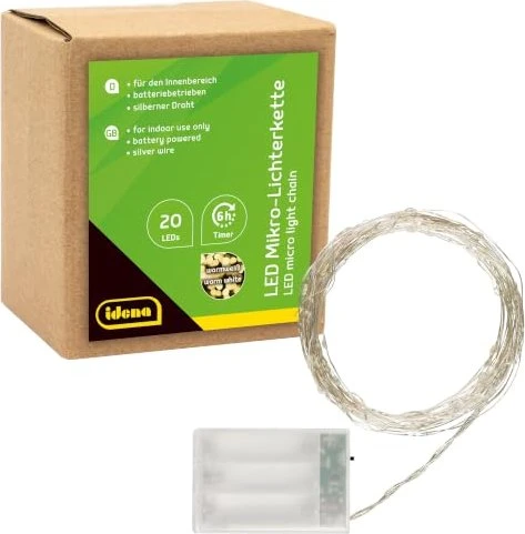 Idena Micro Lichterkette LED 20x warmweiß
