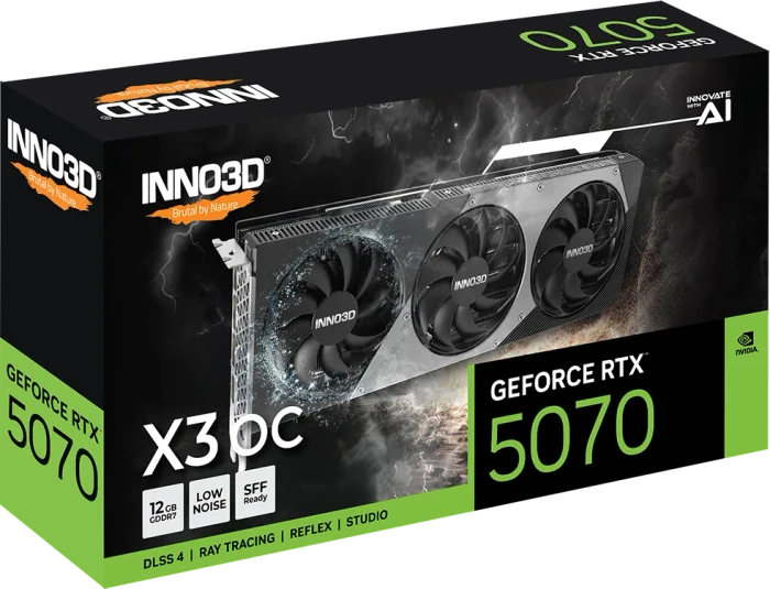INNO3D GeForce RTX 5070 X3 OC, 12GB GDDR7, HDMI, 3x DP