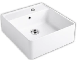 Villeroy & Boch Spülstein Becken mittig mit Ablauffernbedienung stone white