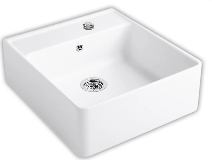 Villeroy & Boch Spülstein Becken mittig mit Ablauffernbedienung stone white