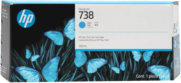 HP Tinte 738 300ml cyan
