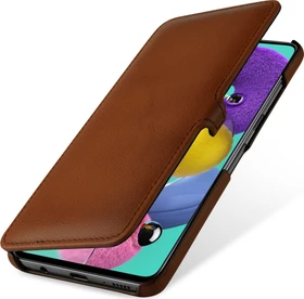 Stilgut Book Type Leather Case Clip für Samsung Galaxy A51 braun