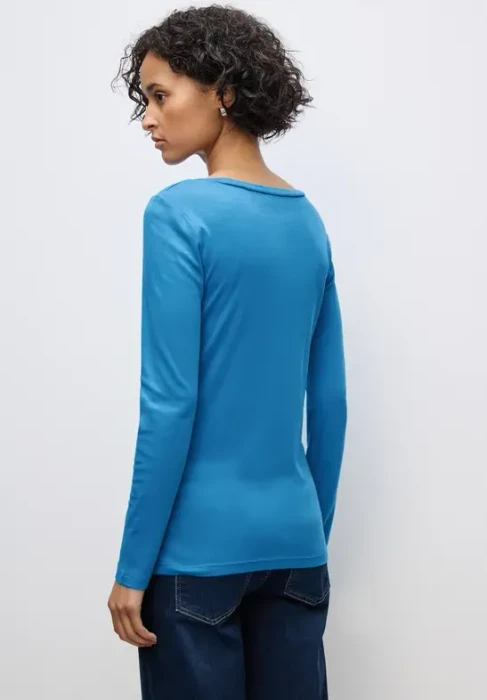 Street One Basic Shirt langarm polaris blue (Damen)