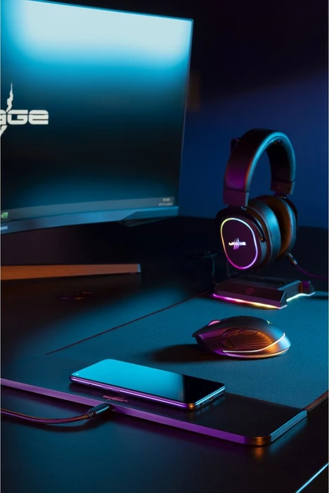 Hama uRage Lethality 460 Power Gaming Mousepad mit kabelloser Ladefunktion, 600x350mm, schwarz