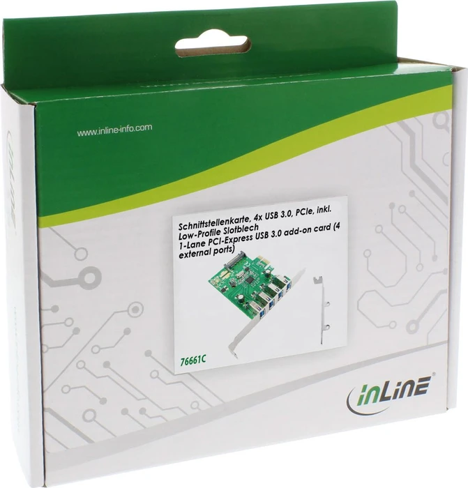 InLine Schnittstellenkarte, 4x USB-A 3.0, PCIe 2.0 x1