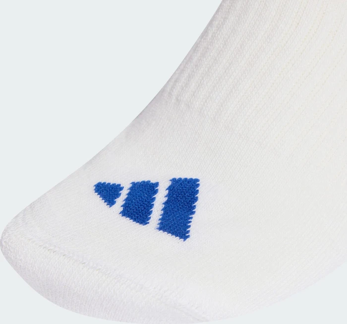 adidas 3-Streifen Cushioned Crew Socken dark blue/white/glow blue, 3 Paare