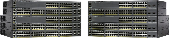Cisco Catalyst 2960-X LAN Base Rackmount Gigabit Managed Stacking Switch, 48x RJ-45, 4x SFP, 740W PoE+