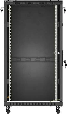 Lanberg 19" Rackschrank 22HE, freistehend, Flat Pack, Glastür, IP20, RAL 9004, 600mm tief