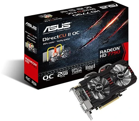 ASUS Radeon HD 7790 DirectCU II, HD7790-DC2OC-2GD5, 2GB GDDR5, 2x DVI, HDMI, DP