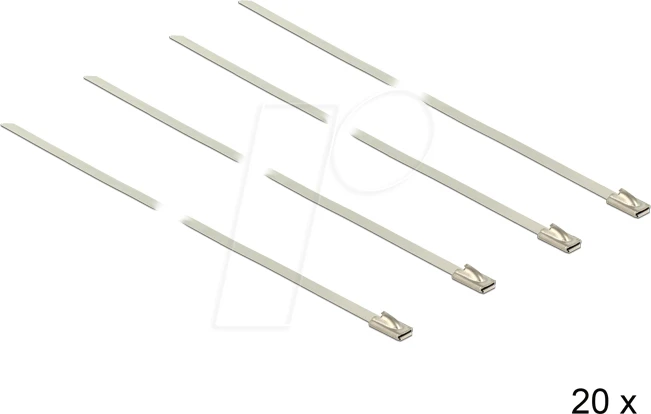 DeLOCK Edelstahl Kabelbinder, 4.6mm, 350mm, edelstahl, 20 Stück