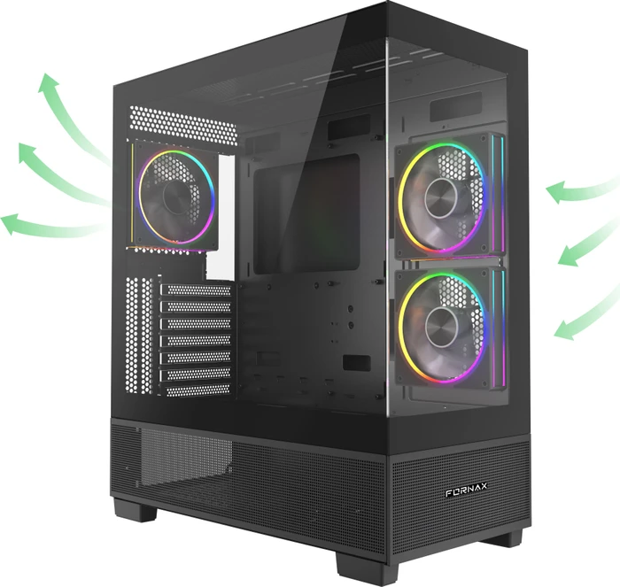 Gembird Fornax X550 Black, Glasfenster