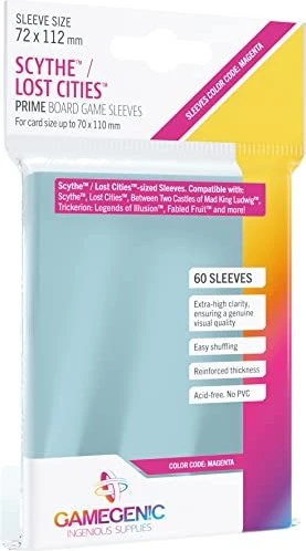 Gamegenic Prime Board Game Sleeves Magenta transparent, 60 Stück