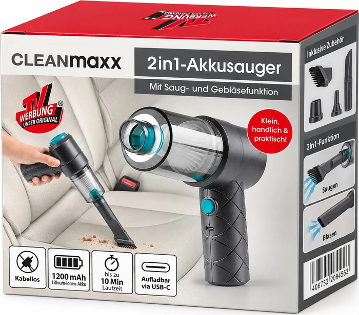CLEANmaxx 2in1 Akku-Handstaubsauger
