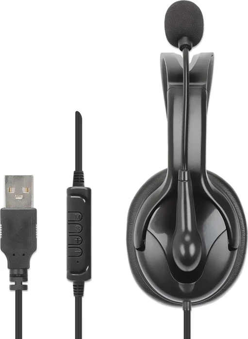 Manhattan Mono USB-Headset mit reversiblem Mikrofon
